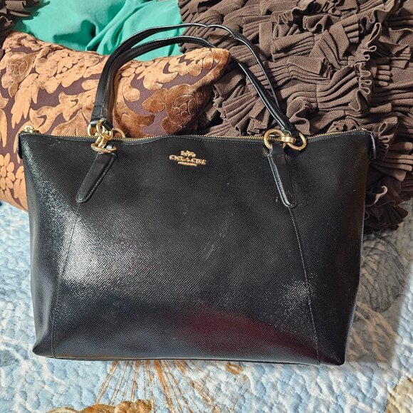 Coach Ava Tote Shoulder Bag Purse Patent Crossgrain Leather - Picture 1 of 11